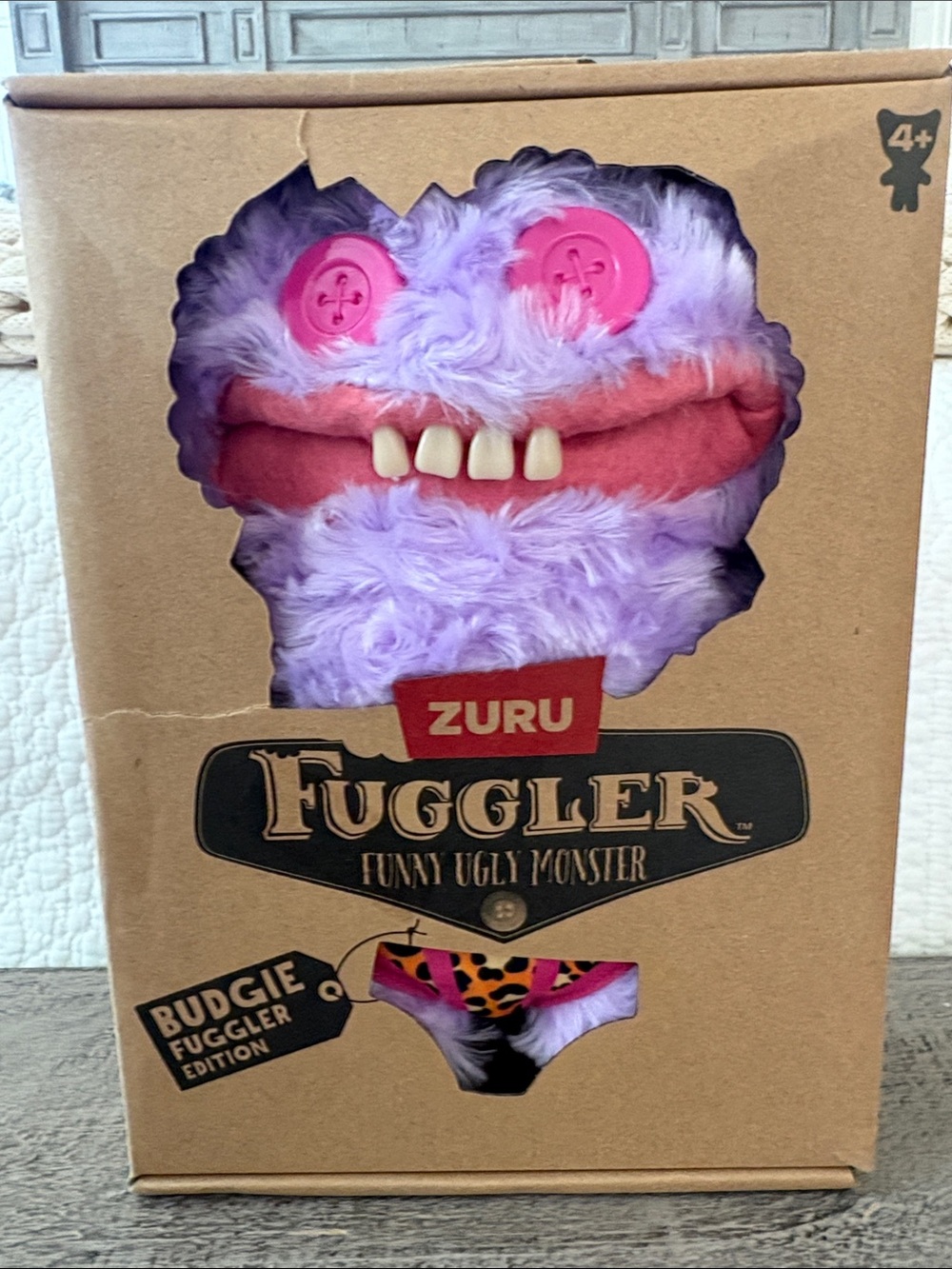 NIB Fuggler 9" Funny Ugly Monster Budgie Fuggler Edition #34 Purple Pink Teeth